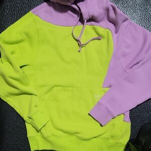 Nike Women's Bright Green and Purple Sweater